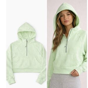 Lululemon Light mint aloe Green Half-Zip boxy oversized scuba Hoodie XS/S
